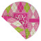 Pink & Green Argyle Round Linen Placemats - Front (folded corner double sided)