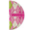 Pink & Green Argyle Round Linen Placemats - HALF FOLDED (double sided)