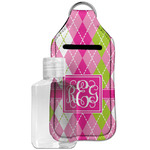 Pink & Green Argyle Hand Sanitizer & Keychain Holder - Large (Personalized)