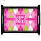 Pink & Green Argyle Serving Tray Black Large - Main