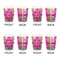 Pink & Green Argyle Shot Glass - White - Set of 4 - APPROVAL