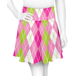 Pink & Green Argyle Skater Skirt - X Small