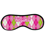 Pink & Green Argyle Sleeping Eye Masks - Large (Personalized)