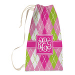 Pink & Green Argyle Laundry Bags - Small (Personalized)