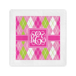 Pink & Green Argyle Standard Cocktail Napkins (Personalized)