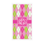 Pink & Green Argyle Guest Paper Towels - Full Color - Standard (Personalized)