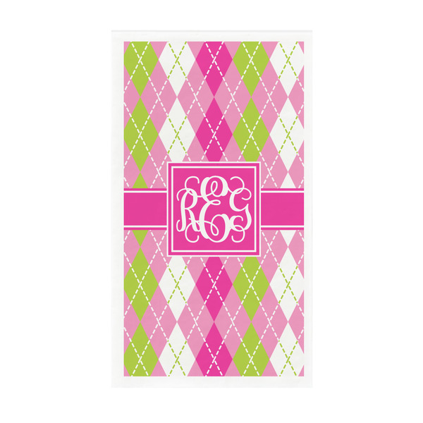 Custom Pink & Green Argyle Guest Paper Towels - Full Color - Standard (Personalized)