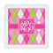 Pink & Green Argyle Decorative Paper Napkins (Personalized)