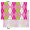 Pink & Green Argyle Tissue Paper - Heavyweight - Small - Front & Back