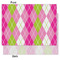 Pink & Green Argyle Tissue Paper - Lightweight - Medium - Front & Back