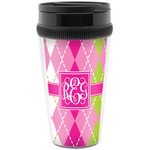 Pink & Green Argyle Acrylic Travel Mug without Handle (Personalized)