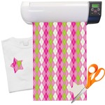 Pink & Green Argyle Heat Transfer Vinyl Sheet (12"x18")