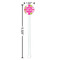 Pink & Green Argyle White Plastic 5.5" Stir Stick - Round - Dimensions