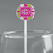 Pink & Green Argyle White Plastic 5.5" Stir Stick - Round - Main