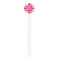 Pink & Green Argyle White Plastic 5.5" Stir Stick - Round - Single Stick