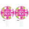 Pink & Green Argyle White Plastic 7" Stir Stick - Double Sided - Round - Front & Back