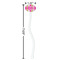 Pink & Green Argyle White Plastic 7" Stir Stick - Oval - Dimensions