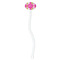 Pink & Green Argyle White Plastic 7" Stir Stick - Oval - Single Stick