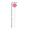 Pink & Green Argyle White Plastic 7" Stir Stick - Round - Dimensions