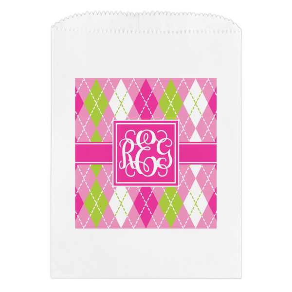 Custom Pink & Green Argyle Treat Bag (Personalized)