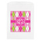 Pink & Green Argyle White Treat Bag - Front View