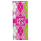 Pink & Green Argyle Wine Gift Bag - Gloss - Front