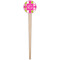 Pink & Green Argyle Wooden 4" Food Pick - Round - Single Pick