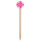 Pink & Green Argyle Wooden 6" Food Pick - Round - Single Pick