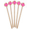 Pink & Green Argyle Wooden 6" Stir Stick - Round - Fan View