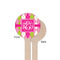 Pink & Green Argyle Wooden 6" Stir Stick - Round - Single Sided - Front & Back