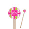 Pink & Green Argyle Wooden 7.5" Stir Stick - Round - Closeup