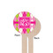 Pink & Green Argyle Wooden 7.5" Stir Stick - Round - Single Sided - Front & Back