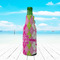 Pink & Green Argyle Zipper Bottle Cooler - LIFESTYLE