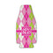 Pink & Green Argyle Zipper Bottle Cooler - Set of 4 - FRONT