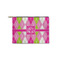 Pink & Green Argyle Zipper Pouch Small (Front)