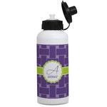 Waffle Weave Water Bottles - Aluminum - 20 oz - White (Personalized)