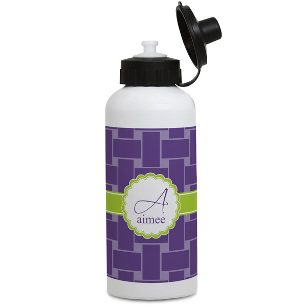 Custom Waffle Weave Water Bottles - Aluminum - 20 oz - White (Personalized)