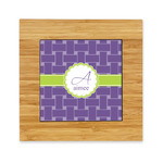 Waffle Weave Bamboo Trivet with Ceramic Tile Insert (Personalized)