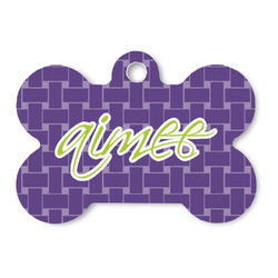 Waffle Weave Bone Shaped Dog ID Tag - Large (Personalized)