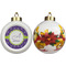 Waffle Weave Ceramic Christmas Ornament - Poinsettias (APPROVAL)