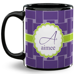 Waffle Weave 11 Oz Coffee Mug - Black (Personalized)