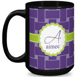 Waffle Weave 15 Oz Coffee Mug - Black (Personalized)