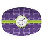 Waffle Weave Plastic Platter - Microwave & Oven Safe Composite Polymer (Personalized)