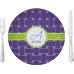 Waffle Weave 10" Glass Lunch / Dinner Plates - Single or Set (Personalized)