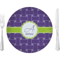Waffle Weave Glass Lunch / Dinner Plate 10" (Personalized)