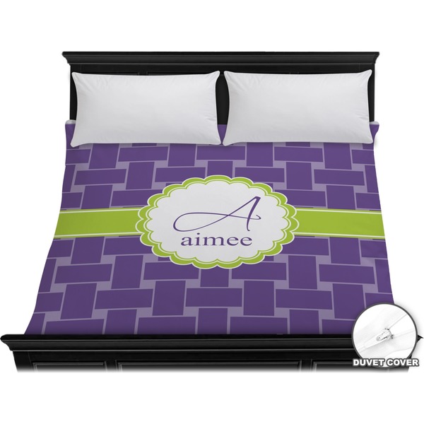 Custom Waffle Weave Duvet Cover - King (Personalized)