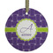 Waffle Weave Frosted Glass Ornament - Round