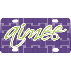 Waffle Weave Mini / Bicycle License Plate (4 Holes) (Personalized)