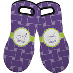 Waffle Weave Neoprene Oven Mitts - Set of 2 w/ Name and Initial