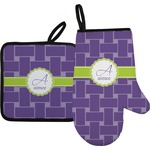 Waffle Weave Oven Mitt & Pot Holder Set w/ Name and Initial